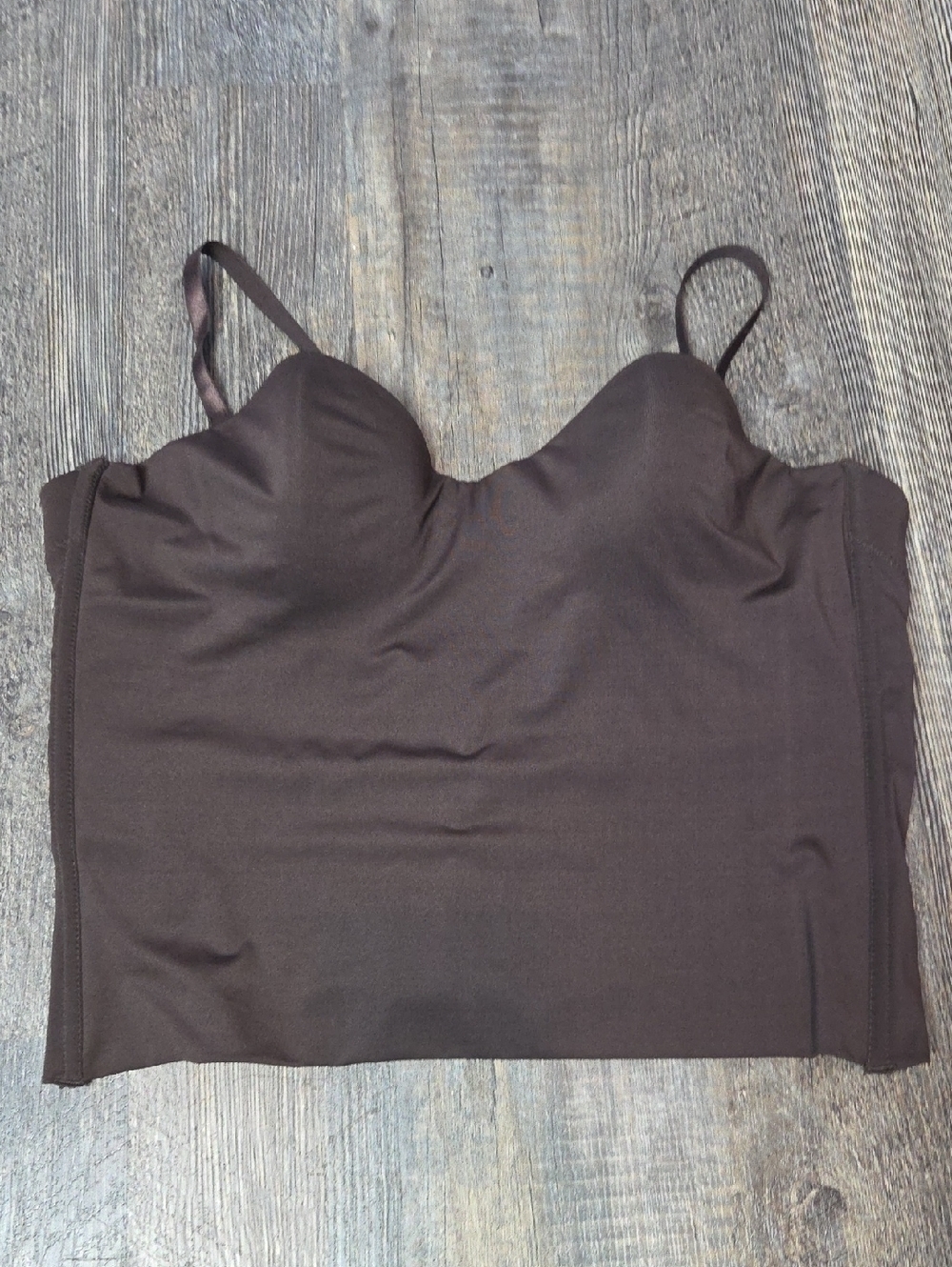 Womenโs Brown Cami Top with Built-In Cups